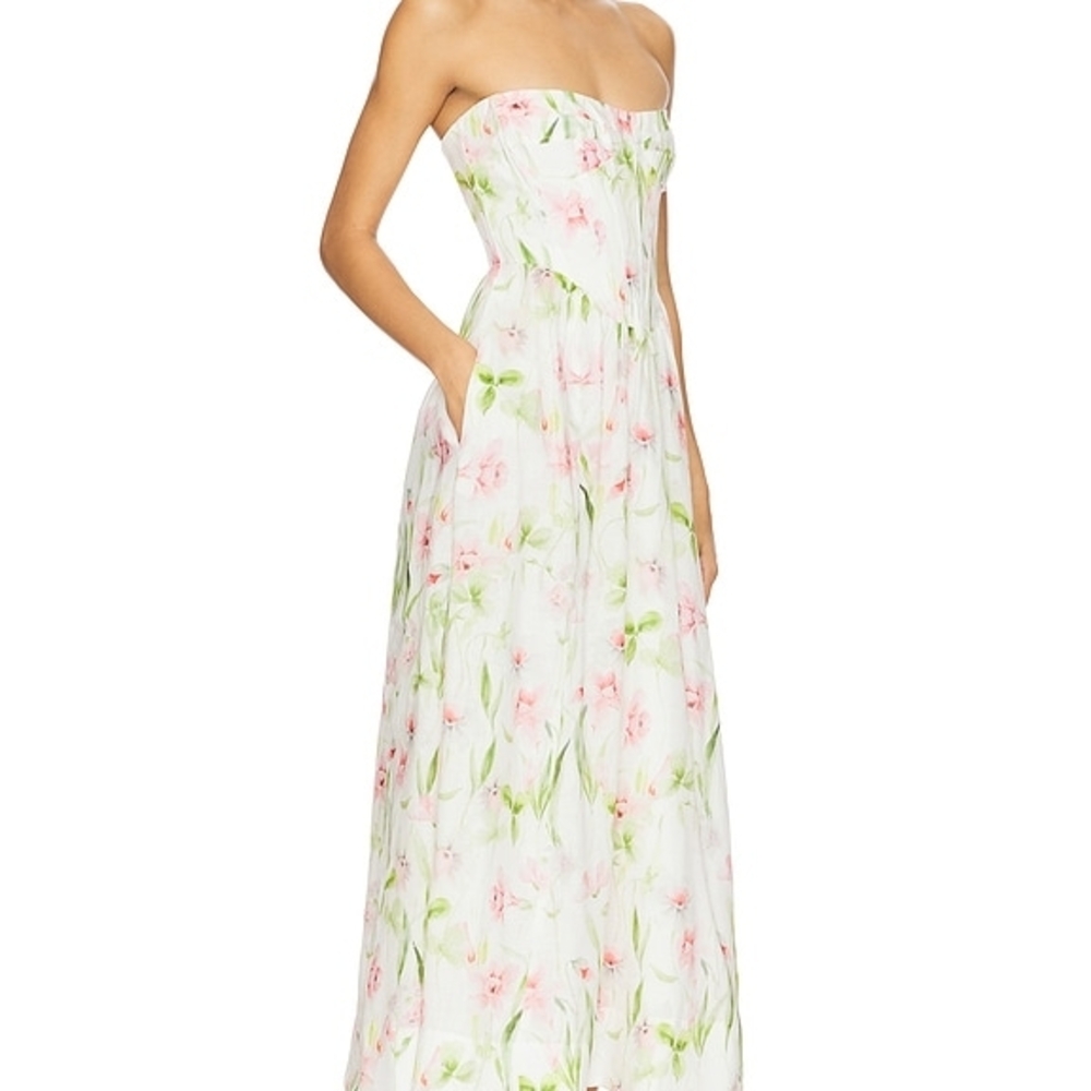 Bardot Lola Corset Floral Strapless Dress - Picture 3 of 3